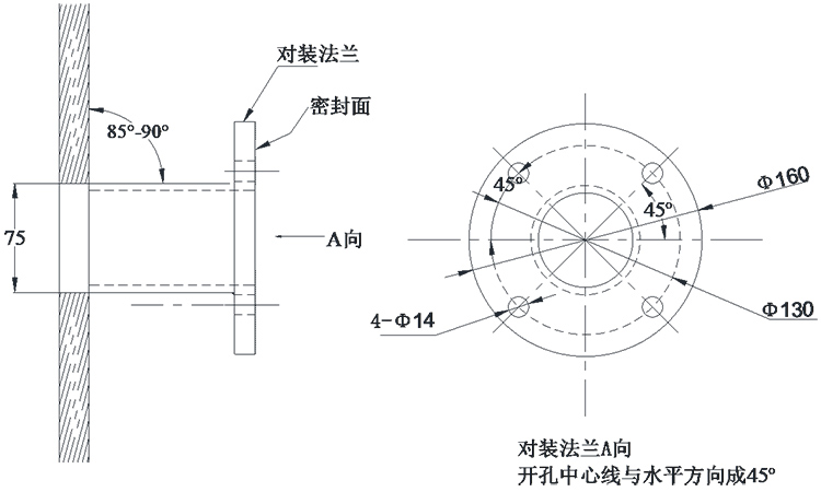 預(yù)裝法蘭安裝圖 預(yù)裝法蘭安裝圖
